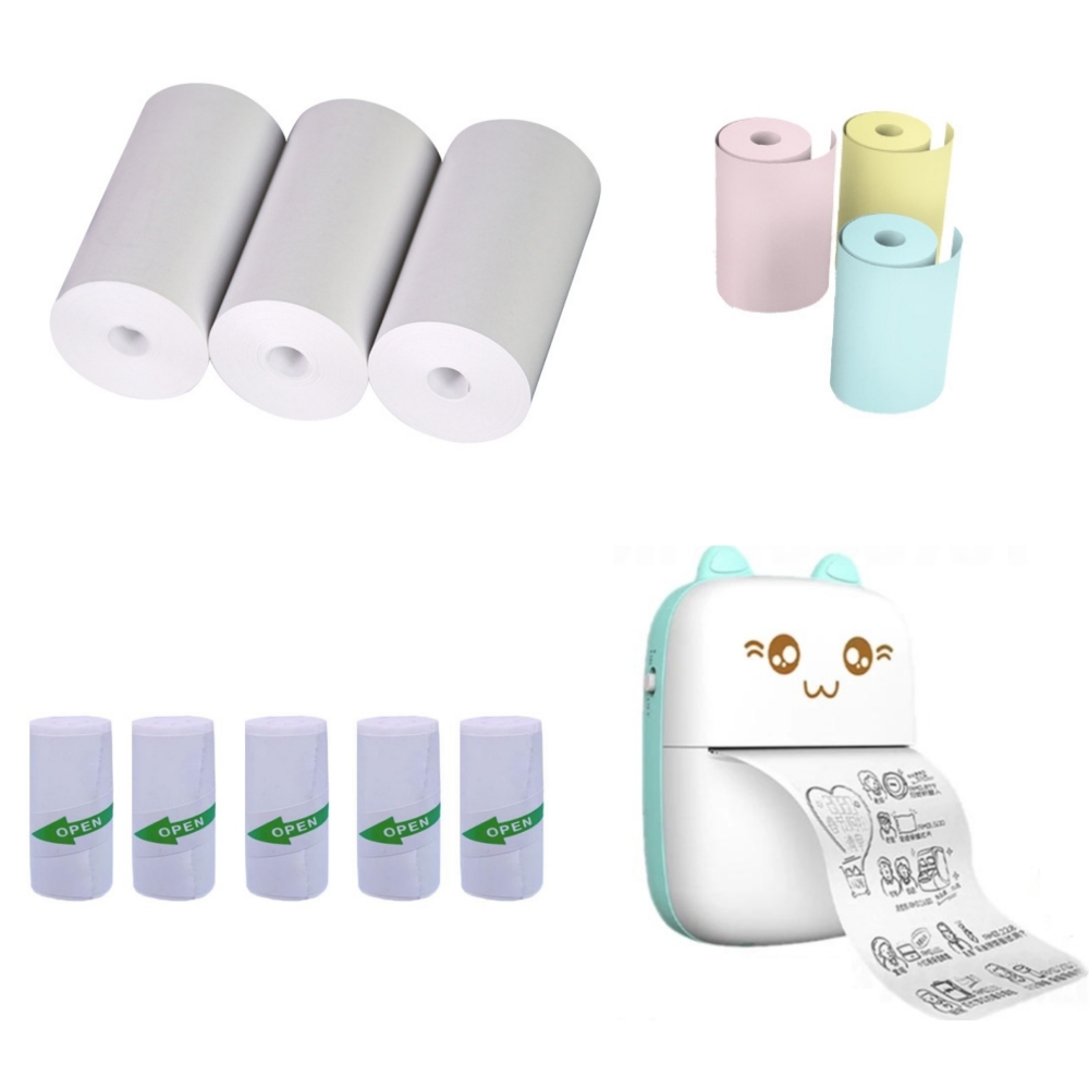 Mini Pocket Thermal Printer Paper Roll - 57x25MM Carta termica adesiva Carta per