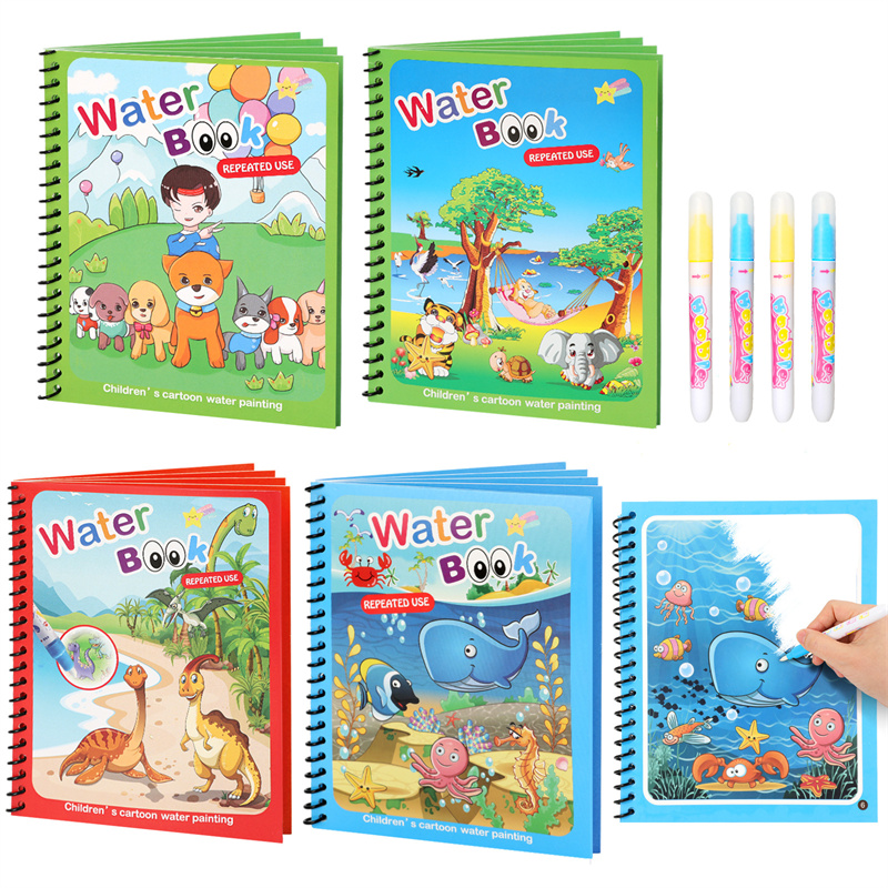 Reusable Water Magic Coloring Book - Giocattoli Montessori Libro da colorare riutilizzabile