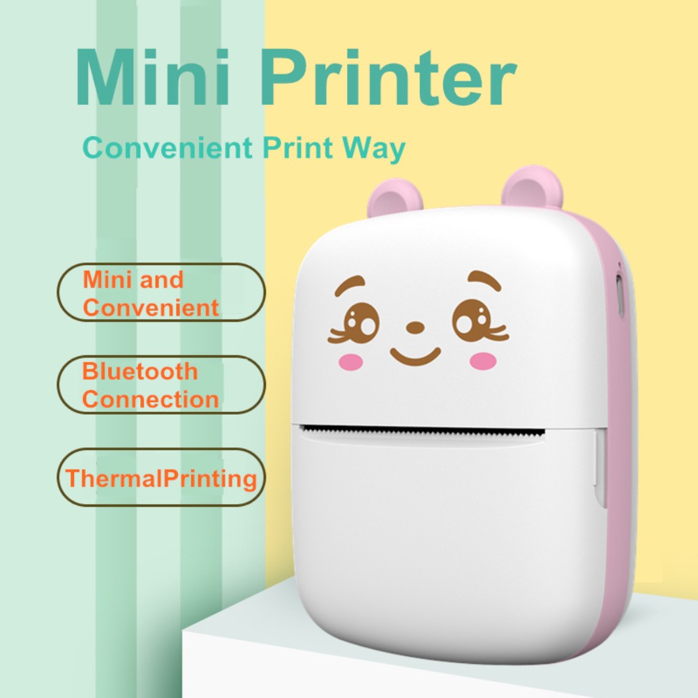 Mini Pocket Thermal Printer Paper Roll - Mini Stampante Termica Portatile Senza Inchiostro,