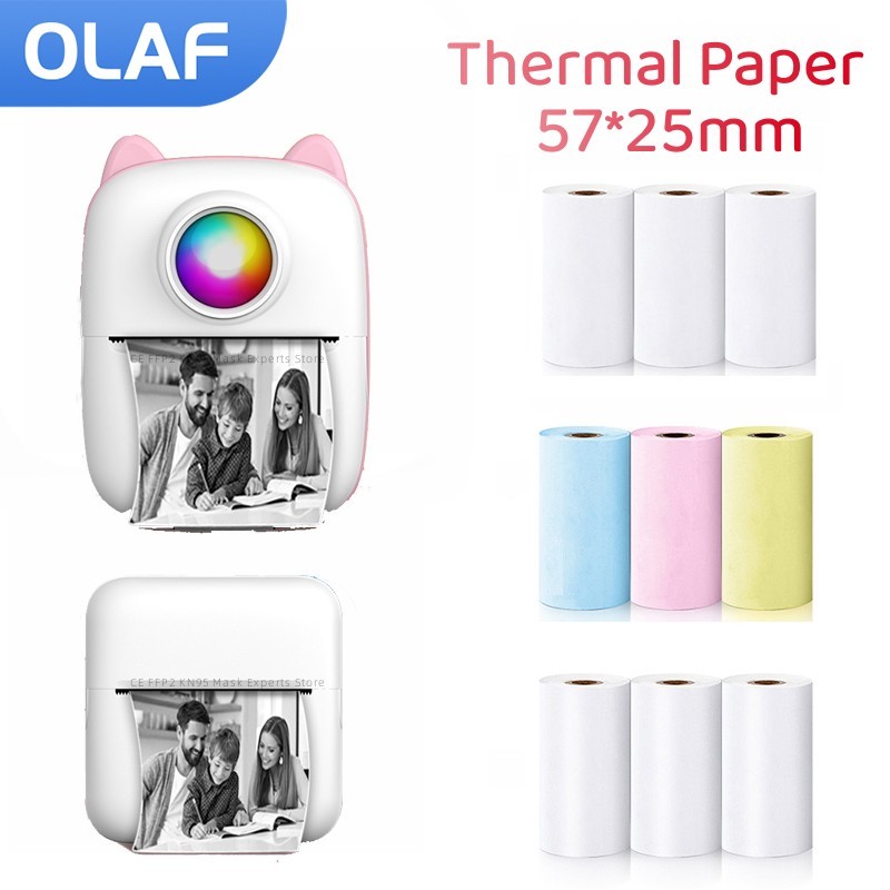 Mini Pocket Thermal Printer Paper Roll - Rotoli di carta termica da 57