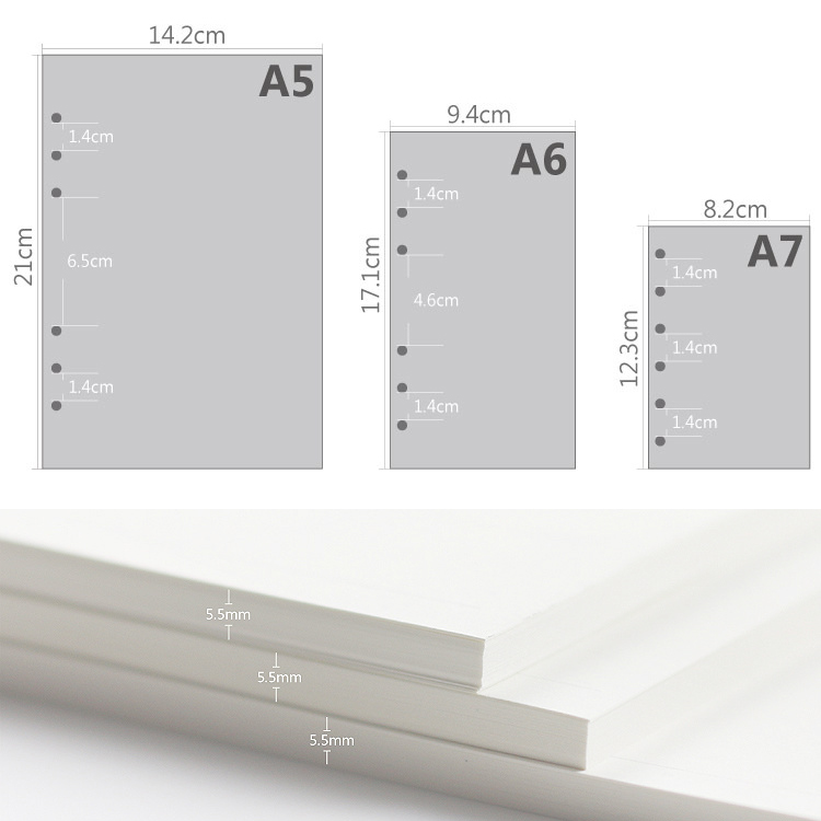 A5 Spiral Dotted Grid Notebook - Ricarica per Quaderno a Fogli Mobili