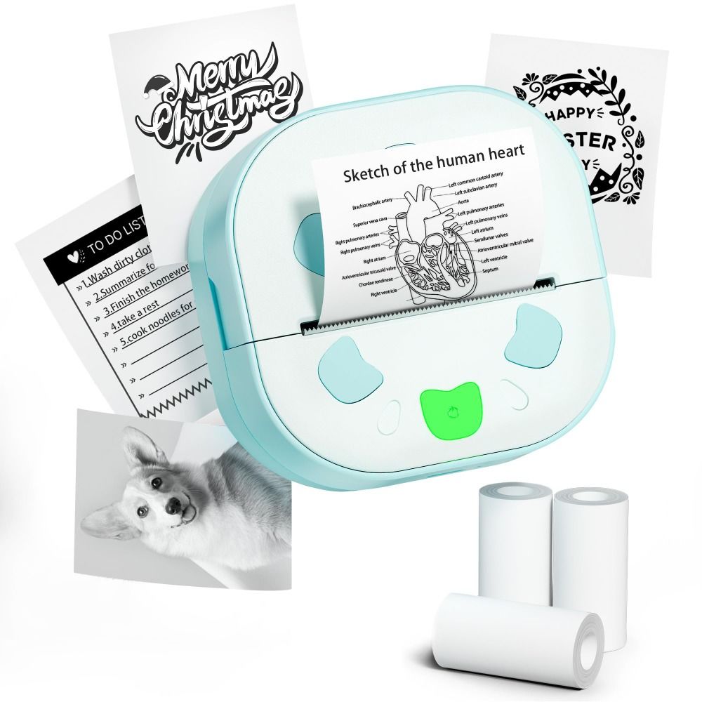 Mini Pocket Thermal Printer Paper Roll - Mini stampante per adesivi con 3