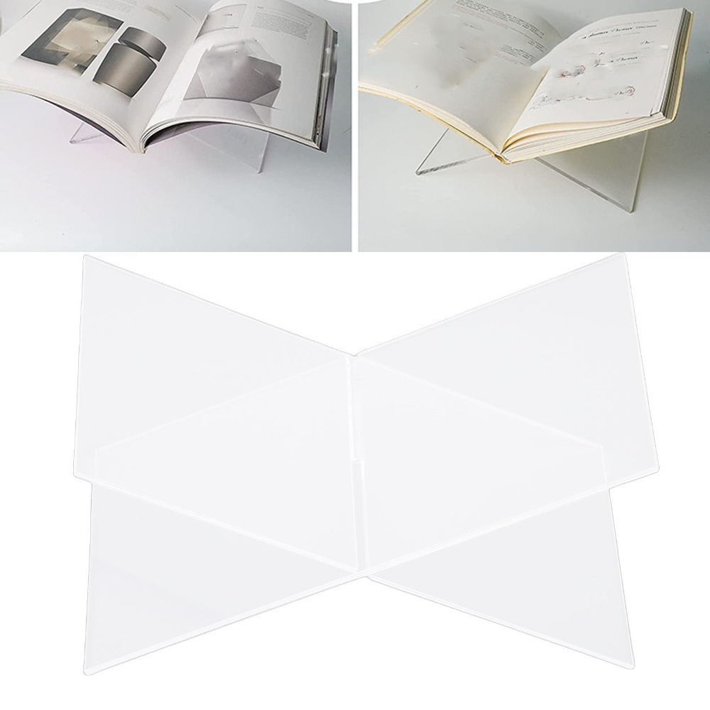 Clear Acrylic Book Stand Holder - 1 set di supporti per libri