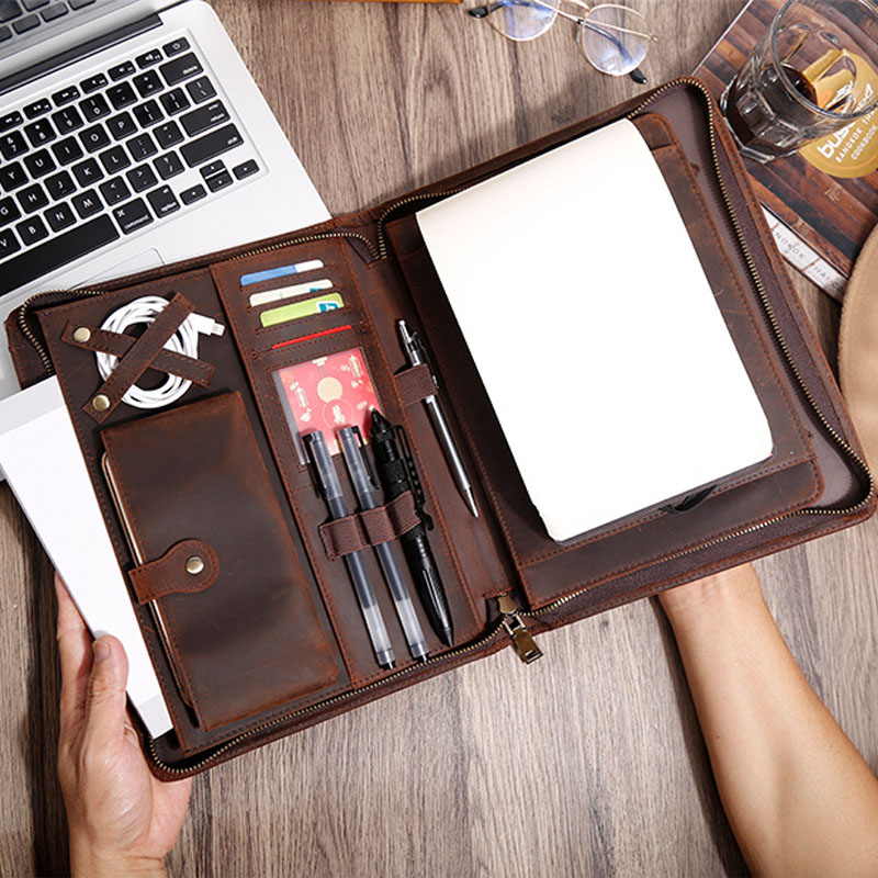 Vintage Leather Journal Notebook - Organizer in Pelle di Vacchetta con