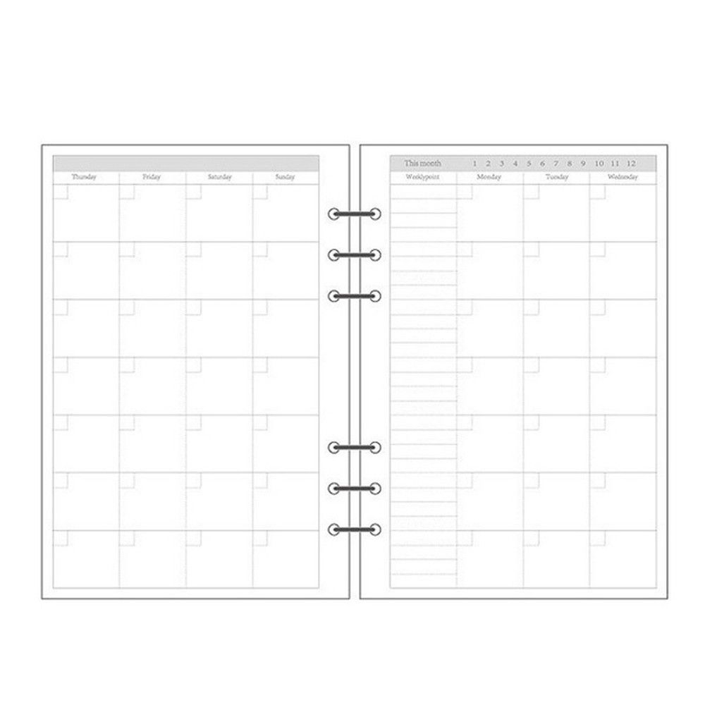 A5 Spiral Dotted Grid Notebook - Agenda Giornaliera a Quadretti, 45 Fogli,