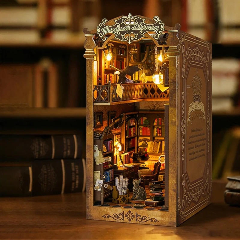 Kit fai-da-te per angolo lettu - Diy Wooden Book Nook Kit Shelf Insert recensione e prezzo