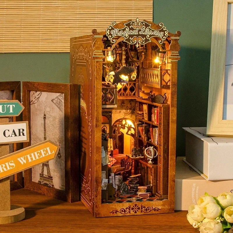 Kit fai-da-te per angolo lettu - Diy Wooden Book Nook Kit Shelf Insert recensione e prezzo