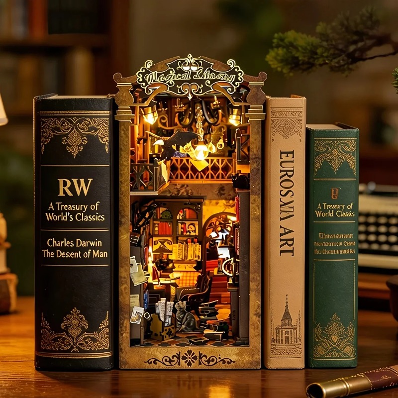 Kit fai-da-te per angolo lettu - Diy Wooden Book Nook Kit Shelf Insert recensione e prezzo