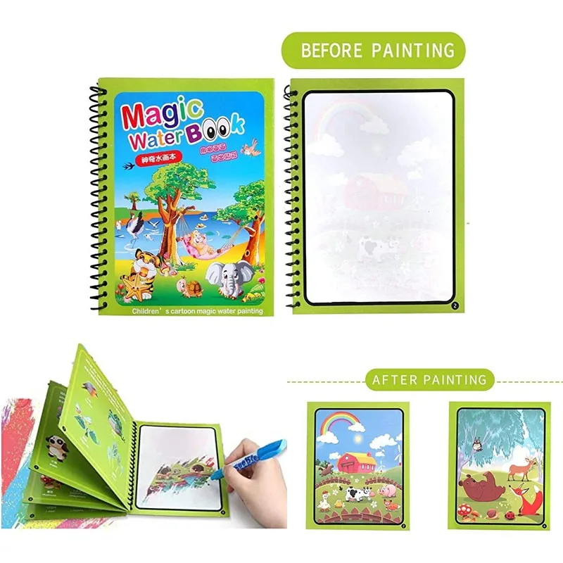 1pc libro da colorare ad acqua - Reusable Water Magic Coloring Book recensione e prezzo