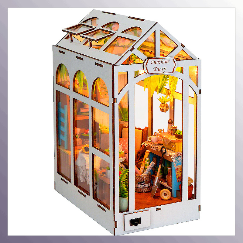 Fai da te in legno Sunshine Di - Diy Wooden Book Nook Kit Shelf Insert recensione e prezzo