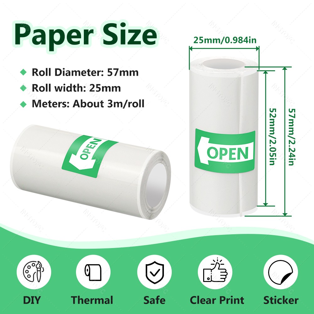Carta adesiva stampabile 3~15  - Mini Pocket Thermal Printer Paper Roll recensione e prezzo