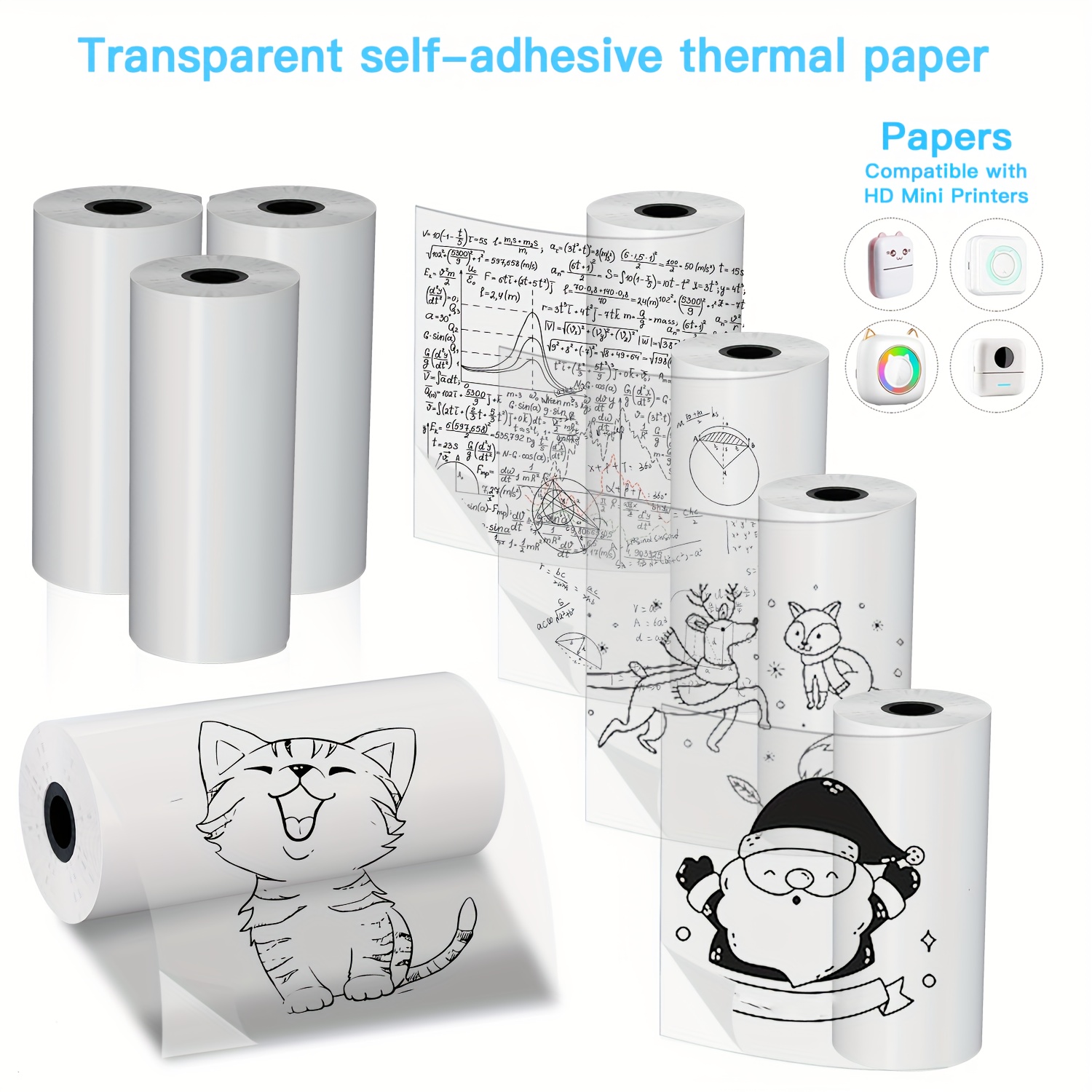 2/4/8 rotoli di carta termica  - Mini Pocket Thermal Printer Paper Roll recensione e prezzo