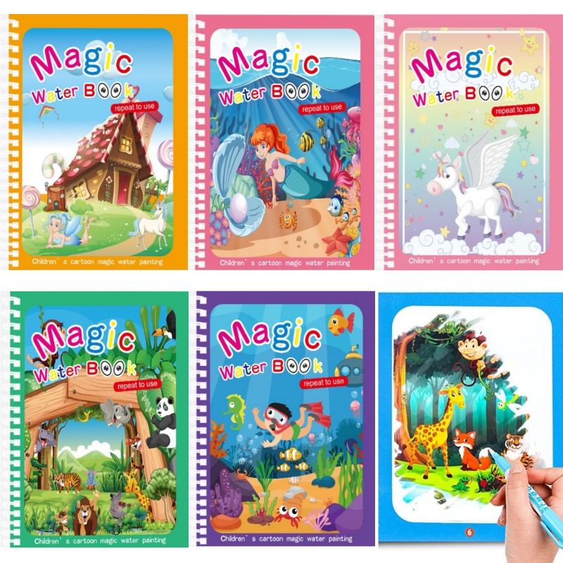 Libro da colorare riutilizzabi - Reusable Water Magic Coloring Book recensione e prezzo